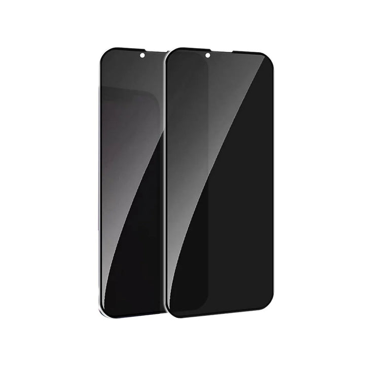 Two dark privacy glass screen protectors for iPhone