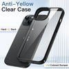 Phone case with hard PC back and TPU Anti Yellow on a light blue background