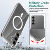 Samsung magsafe case showing military-grade protection and shock-absorbing air-guard corners dropping on ground