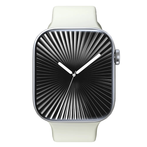 Silver front display of woman smart watch