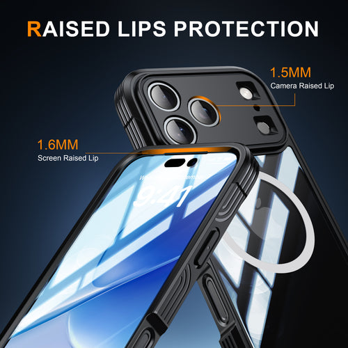Heavy Duty 360 Full Body iPhone Case with Built-in 9H Tempered Glass Screen Protector – MagSafe Compatible, Military Grade 6M Drop Protection
