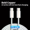 USB-C to USB C 60W Fast Charging Data and Charge Cable For Mobile Phone and Tablet