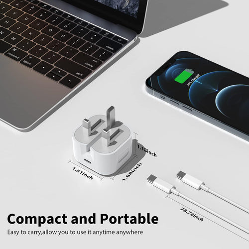 USB-C Super Fast Charger PD 3.0 + 1M Cable For iPhone 15 16 17 and Samsung