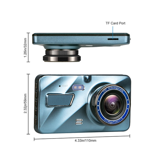 DashCam PRO + FREE SD Card FULL HD with Front & Rear Camera For Car