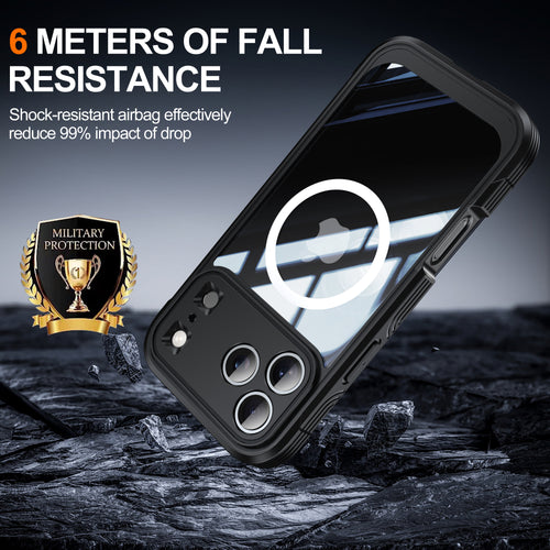 Heavy Duty 360 Full Body iPhone Case with Built-in 9H Tempered Glass Screen Protector – MagSafe Compatible, Military Grade 6M Drop Protection