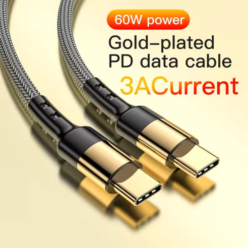 Premium 60W USB-C to USB-C Gold-Plated PD Fast Charging Cable | MM Trade