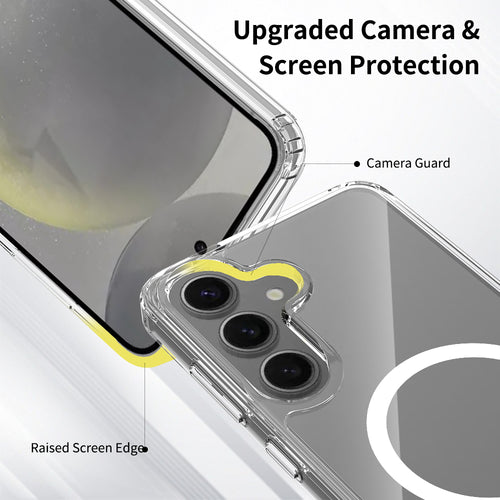 Samsung Galaxy MagSafe Case S23 S24 S25 – Crystal Clear, Military-Grade Shockproof & Anti-Yellowing Cover