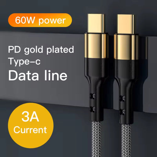 Premium 60W USB-C to USB-C Gold-Plated PD Fast Charging Cable | MM Trade