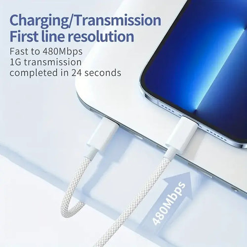 view of the cable plugged into a phone and a laptop for data transmission