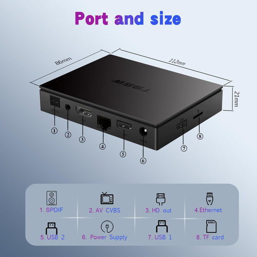 Android TV Box T95W 4GB RAM 64GB ROM, S905W2 Quad-Core, Support 2.4G/5G Dual WiFi, Bluetooth 5.0