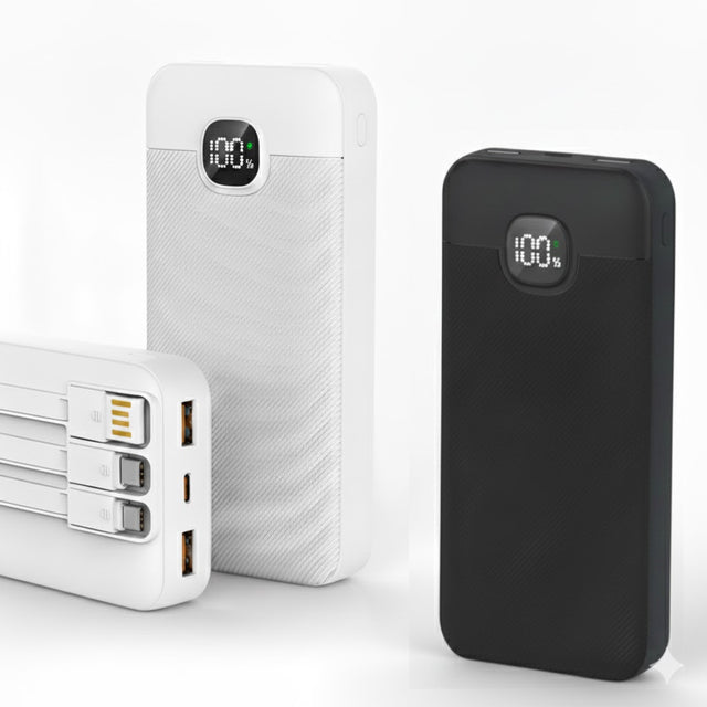 Fast Charge 22.5W Power Bank 10000mAh with Digital Display | Black & White