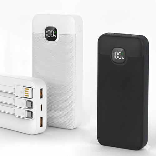 Fast Charge 22.5W Power Bank 10000mAh with Digital Display | Black & White