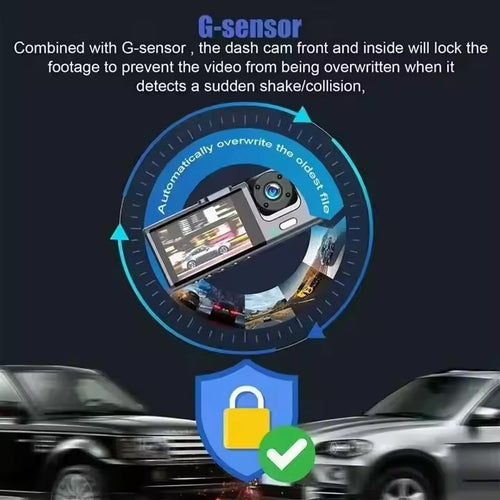 g sensor locks footage to prevent overwrite when it detects a shake or collision