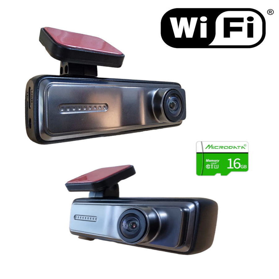 Left side view and right side view of the dash camera