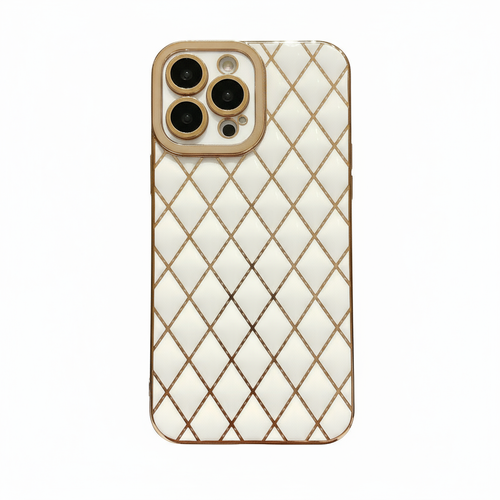 White and gold phone case for iphone 13 12 11