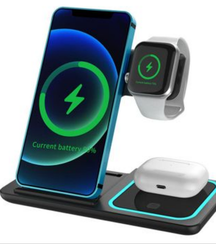 3in1 Wireless Station Dock FAST Charger For Apple iPhone & Android FOLDABLE