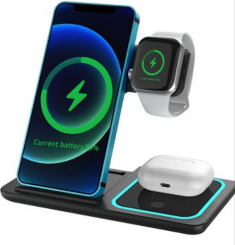 3in1 Wireless Station Dock FAST Charger For Apple iPhone & Android FOLDABLE