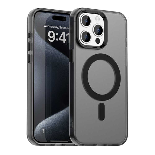 Phone case for iPhone 17 pro max with a magnetic ring holder compatible with magsafe on a white background