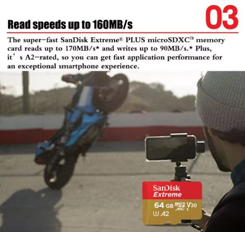 memory card reads up to 170MB/s and writes up to 90MB/s