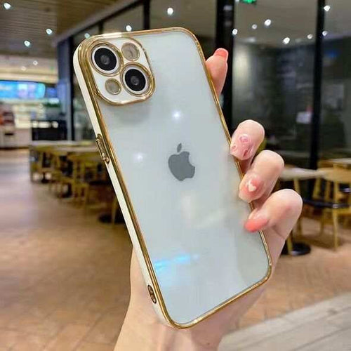 Slightly matte back phone case for iphone with golden frame