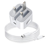 IRISH STOCK - 20W FAST CHARGING Wall PLUG CHARGER with FOLDABLE Pins + 1m Cable 8pin