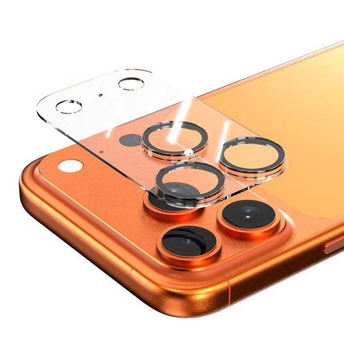 Clear Glass Camera Protector tempered glass on top of the iphone 17 pro