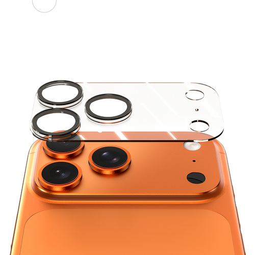 iPhone 17 pro camera protector floating above iphone camera