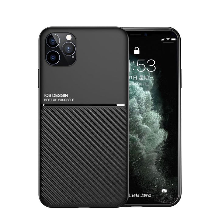 Elegance Phone Case For iPhone: Shockproof Cover with Built-in Magnetic Car Holder Plate
