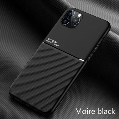Elegance Phone Case For iPhone: Shockproof Cover with Built-in Magnetic Car Holder Plate