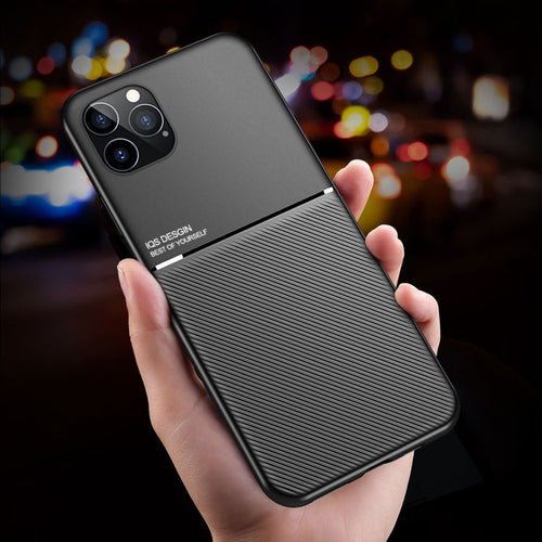 Elegance Phone Case For iPhone: Shockproof Cover with Built-in Magnetic Car Holder Plate