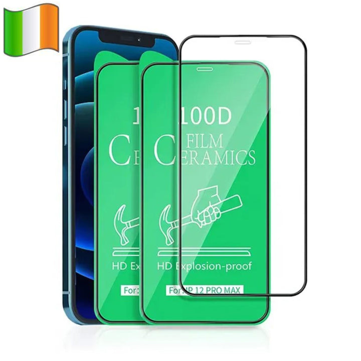 iPhone ceramic screen protector with green protective liner