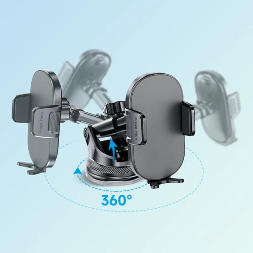 the phone holder demonstrating it's ability to rotate 360 degrees. 