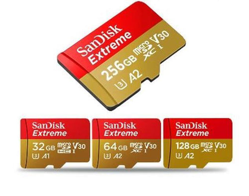 Sandisk extreme in 256GB, 32GB, 64GB and 128GB