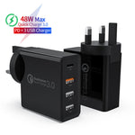 FAST CHARGING Wall Plug Charger PD USB 3.0 with EU / US and UK adapter